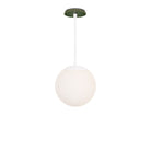 Alto Rod 10” Opal shown in White with a Forest Green Star Ceramic Canopy