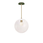 Alto Rod 12” Clear shown in White with Brass and a Forest Green Star Ceramic Canopy