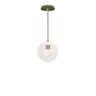 Alto Rod 8” Clear shown in White with Brass and a Forest Green Star Ceramic Canopy