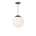 Alto Rod 12” Opal shown in Matte Black with Brass and an Indigo Blue Star Ceramic Canopy