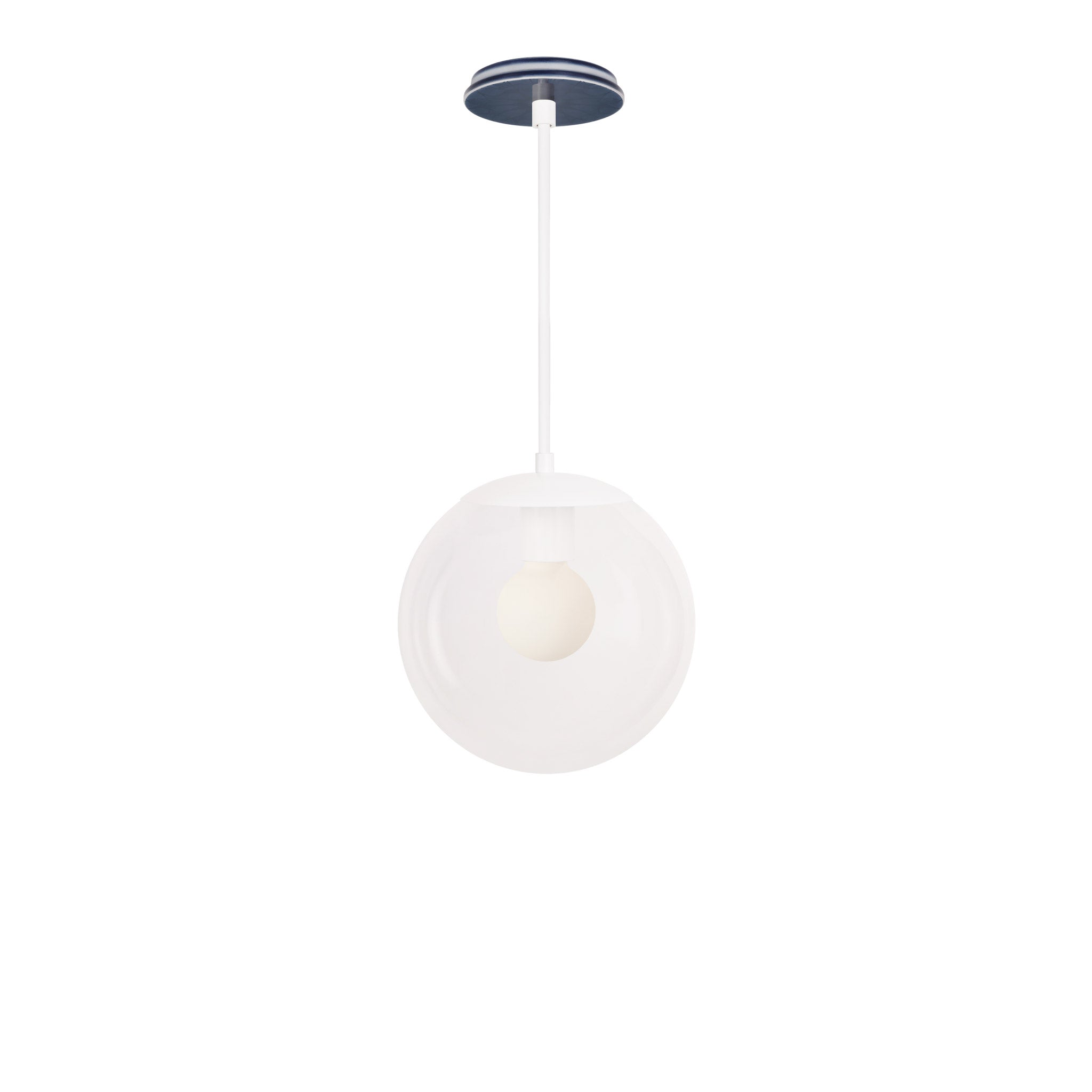 Alto Rod 10” Clear shown in White with an Indigo Blue Star Ceramic Canopy