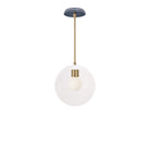 Alto Rod 10” Clear shown in White with Brass and an Indigo Blue Star Ceramic Canopy