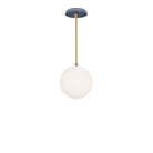 Alto Rod 8” Opal shown in White with Brass and an Indigo Blue Star Ceramic Canopy