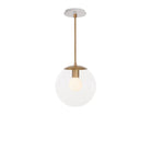 Alto Rod 10” Clear shown in Heirloom Brass with a Brownstone White Sunflower Ceramic Canopy