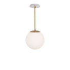 Alto Rod 10” Opal shown in Heirloom Brass with a Brownstone White Sunflower Ceramic Canopy