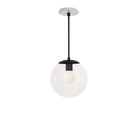 Alto Rod 10” Clear shown in Matte Black with a Brownstone White Sunflower Ceramic Canopy