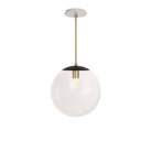 Alto Rod 12” Clear shown in Matte Black with Brass and a Brownstone White Sunflower Ceramic Canopy