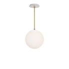 Alto Rod 10” Opal shown in White with Brass and a Brownstone White Sunflower Ceramic Canopy