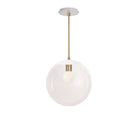 Alto Rod 12” Clear shown in White with Brass and a Brownstone White Sunflower Ceramic Canopy