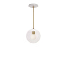 Alto Rod 8” Clear shown in White with Brass and a Brownstone White Sunflower Ceramic Canopy