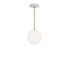 Alto Rod 8” Opal shown in White with Brass and a Brownstone White Sunflower Ceramic Canopy