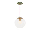 Alto Rod 10” Clear shown in Heirloom Brass with a Forest Green Sunflower Ceramic Canopy