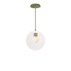 Alto Rod 10” Clear shown in White with Brass and a Forest Green Sunflower Ceramic Canopy