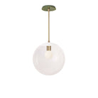 Alto Rod 12” Clear shown in White with Brass and a Forest Green Sunflower Ceramic Canopy