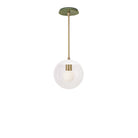 Alto Rod 8” Clear shown in White with Brass and a Forest Green Sunflower Ceramic Canopy