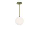 Alto Rod 8” Opal shown in White with Brass and a Forest Green Sunflower Ceramic Canopy