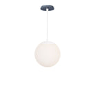 Alto Rod 10” Opal shown in White with an Indigo Blue Sunflower Ceramic Canopy