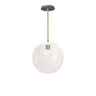 Alto Rod 12” Clear shown in White with Brass and an Indigo Blue Sunflower Ceramic Canopy