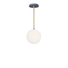 Alto Rod 8” Opal shown in White with Brass and an Indigo Blue Sunflower Ceramic Canopy
