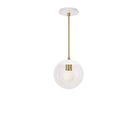 Alto Rod 8” Clear shown in White with Brass and a Brownstone White Swift Ceramic Canopy
