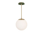 Alto Rod 10” Opal shown in Brass with a Forest Green Swift Ceramic Canopy