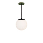 Alto Rod 10” Opal shown in Matte Black with a Forest Green Swift Ceramic Canopy