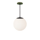 Alto Rod 12” Opal shown in Matte Black with a Forest Green Swift Ceramic Canopy