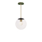 Alto Rod 10” Clear shown in Matte Black with Brass and a Forest Green Swift Ceramic Canopy