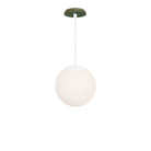 Alto Rod 10” Opal shown in White with a Forest Green Swift Ceramic Canopy