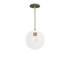 Alto Rod 10” Clear shown in White with Brass and a Forest Green Swift Ceramic Canopy