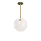 Alto Rod 12” Clear shown in White with Brass and a Forest Green Swift Ceramic Canopy