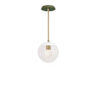 Alto Rod 8” Clear shown in White with Brass and a Forest Green Swift Ceramic Canopy