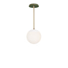 Alto Rod 8” Opal shown in White with Brass and a Forest Green Swift Ceramic Canopy