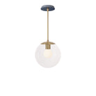 Alto Rod 10” Clear shown in Brass with an Indigo Blue Swift Ceramic Canopy