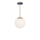 Alto Rod 10” Opal shown in Brass with an Indigo Blue Swift Ceramic Canopy