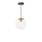 Alto Rod 10” Clear shown in Heirloom Brass with an Indigo Blue Swift Ceramic Canopy