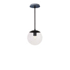 Alto Rod 8” Clear shown in Matte Black with an Indigo Blue Swift Ceramic Canopy