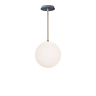 Alto Rod 10” Opal shown in White with Brass and an Indigo Blue Swift Ceramic Canopy