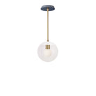 Alto Rod 8” Clear shown in White with Brass and an Indigo Blue Swift Ceramic Canopy