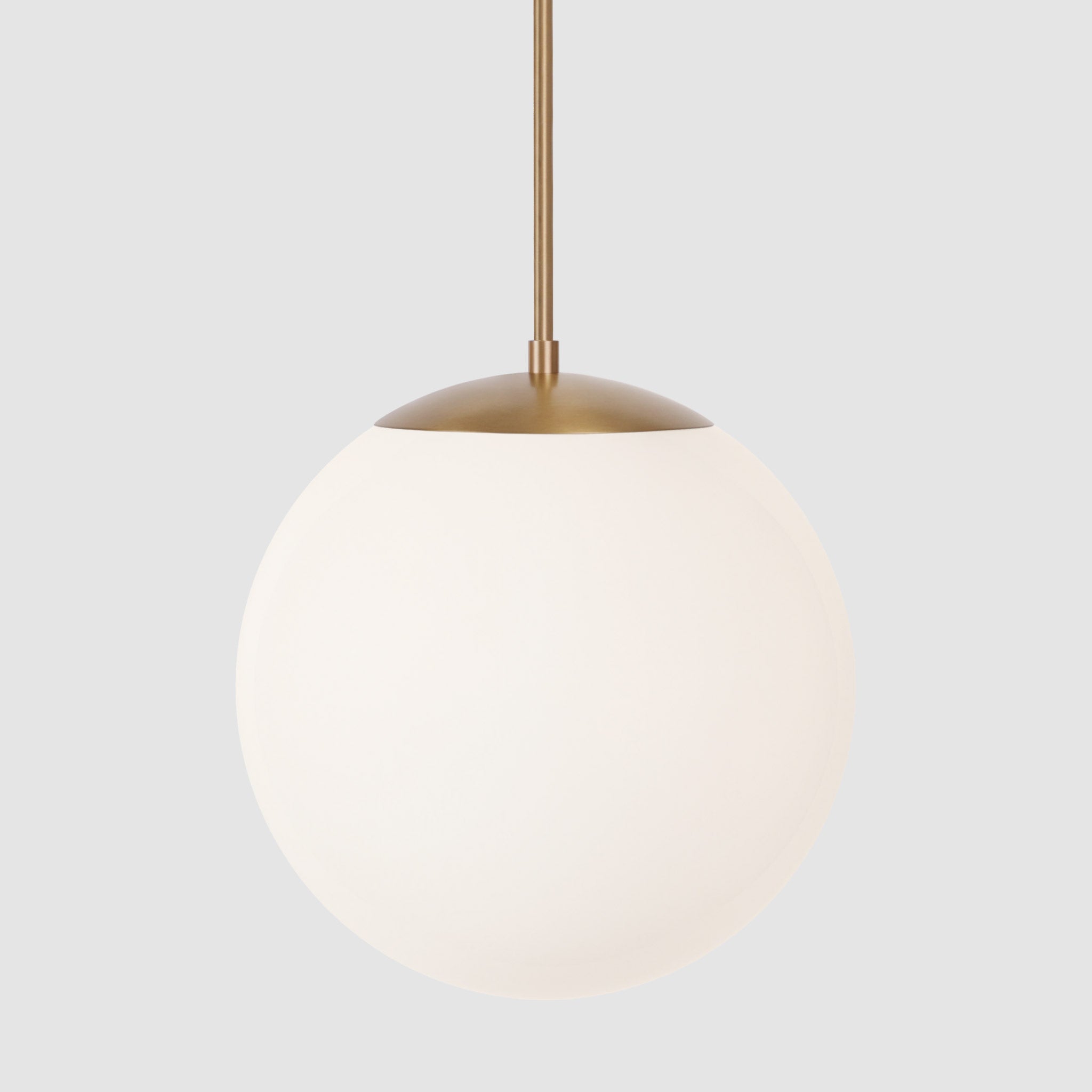 Alto Rod 12" for Vaulted Ceiling shown in Heirloom Brass with an Opal 12" Globe