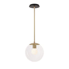 Alto Rod 10” Clear shown in Brass with a Black Stained Wood Canopy