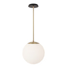 Alto Rod 12” Opal shown in Brass with a Black Stained Wood Canopy