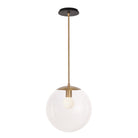 Alto Rod 12” Clear shown in Heirloom Brass with a Black Stained Wood Canopy