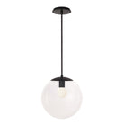 Alto Rod 12” Clear shown in Matte Black with a Black Stained Wood Canopy