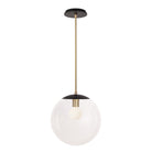 Alto Rod 12” Clear shown in Matte Black with Brass and a Black Stained Wood Canopy