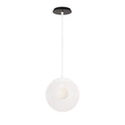 Alto Rod 10” Clear shown in White with a Black Stained Wood Canopy