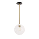 Alto Rod 10” Clear shown in White with Brass and a Black Stained Wood Canopy