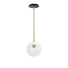 Alto Rod 8” Clear shown in White with Brass and a Black Stained Wood Canopy