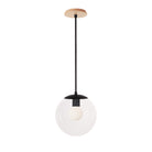 Alto Rod 10” Clear shown in Matte Black with a Maple Wood Canopy