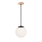 Alto Rod 10” Opal shown in Matte Black with a Maple Wood Canopy